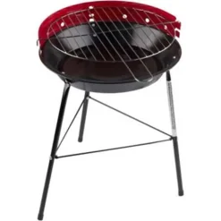 Barbecue - houtskool BBQ - driepoot - zwart/ rood - 33 x 43 cm