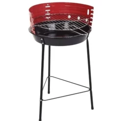 Barbecue - houtskool BBQ - driepoot - zwart/ rood - 53 cm