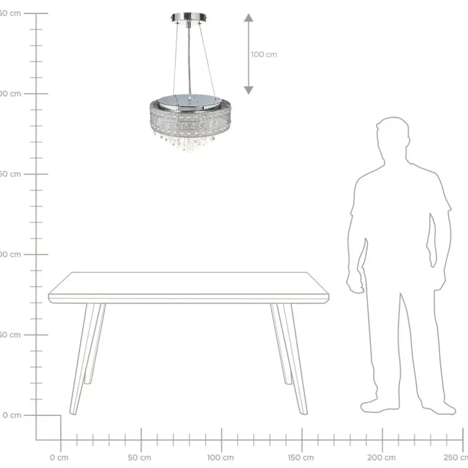 BARBEIRA - Kroonluchter - Zilver - Ijzer