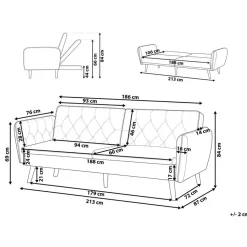 BARDU - Slaapbank 2-zits - Groen - Fluweel