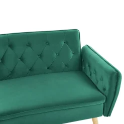 BARDU - Slaapbank 2-zits - Groen - Fluweel