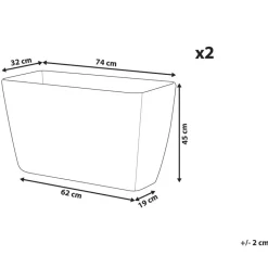 BARIS - Bloempot set van 2 - Beige - Groot - Stenenmix