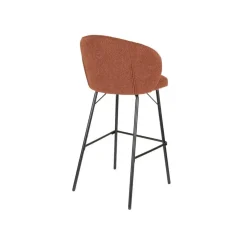 Barkruk Oranje Stof - Zithoogte 75cm - 50x52x100cm - Joa - Set van 2