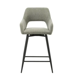 Barkruk Skye draaibaar met armleuning groen - Zithoogte 66,50 cm - Stof - Groen