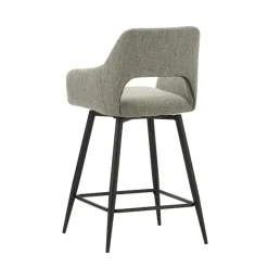 Barkruk Skye draaibaar met armleuning groen - Zithoogte 66,50 cm - Stof - Groen