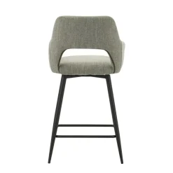 Barkruk Skye draaibaar met armleuning groen - Zithoogte 66,50 cm - Stof - Groen