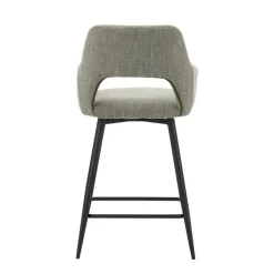 Barkruk Skye draaibaar met armleuning groen - Zithoogte 66,50 cm - Stof - Groen