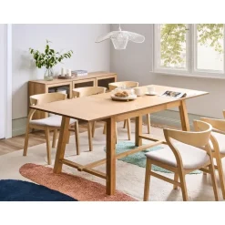 BARNES - Eettafel - Lichthout - 160/200 x 90 cm - MDF