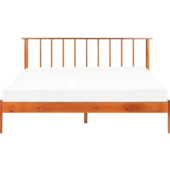 BARRET II - Tweepersoonsbed - Lichtbruin - 160 x 200 cm - Dennenhout