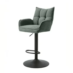 Barstoel Groen Stof - Verstelbaar - Marilla - Set van 2