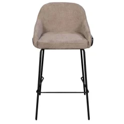 Barstoel Taupe - Zithoogte 65cm - Scandinavisch - Stoel Maxime - Set van 2