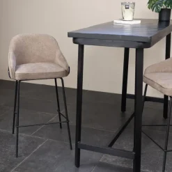 Barstoel Taupe - Zithoogte 65cm - Scandinavisch - Stoel Maxime - Set van 2