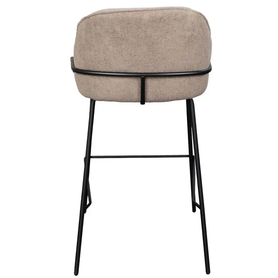 Barstoel Taupe - Zithoogte 65cm - Scandinavisch - Stoel Maxime - Set van 2