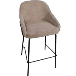 Barstoel Taupe - Zithoogte 65cm - Scandinavisch - Stoel Maxime - Set van 2