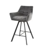 Barstoel Velvet Antraciet - Metaal - Draaibaar - 57x53x96cm - Set van 2