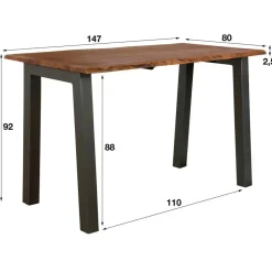 Bartafel Acaciahout - 147cm - Rechthoekig - Tafel Edge