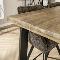 Bartafel Mangohout Licht - 135x70x92cm - Trapeziumpoten