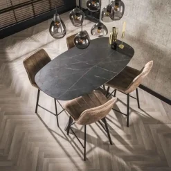 Bartafel Mariola 140x80 cm-zwartbruin