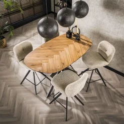 Bartafel Organisch - Naturel Gerecycled Teak - 140x80x92cm