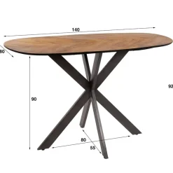 Bartafel Organisch - Naturel Gerecycled Teak - 140x80x92cm