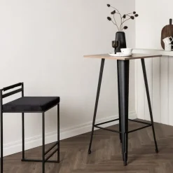 Bartafel Zwart Hout - 60x60x105cm - Tempe