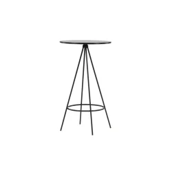 Bartafel Zwart Hout - 60x60x105cm - Bistro