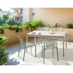 BARTICA - Tuintafel - Beige - 154 x 84 cm - Synthetisch materiaal