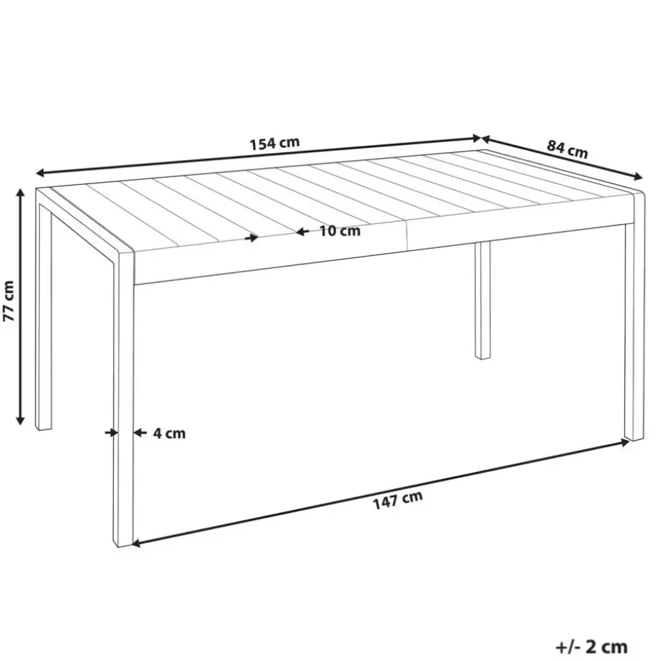 BARTICA - Tuintafel - zwart - 154 x 84 cm - Synthetisch materiaal