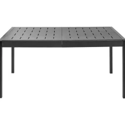 BARTICA - Tuintafel - zwart - 154 x 84 cm - Synthetisch materiaal