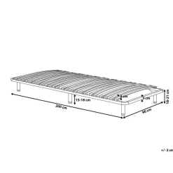 BASIC - Vrijstaande lattenbodem - Zwart - 90 x 200 cm - Staal