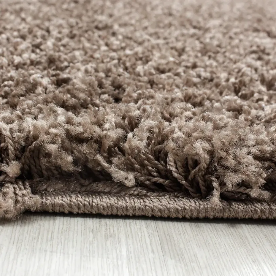 Basic Rond Shaggy vloerkleed Caramel Hoogpolig - 200 CM ROND