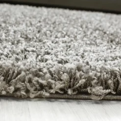 Basic Rond Shaggy vloerkleed Taupe Hoogpolig - 160 CM ROND