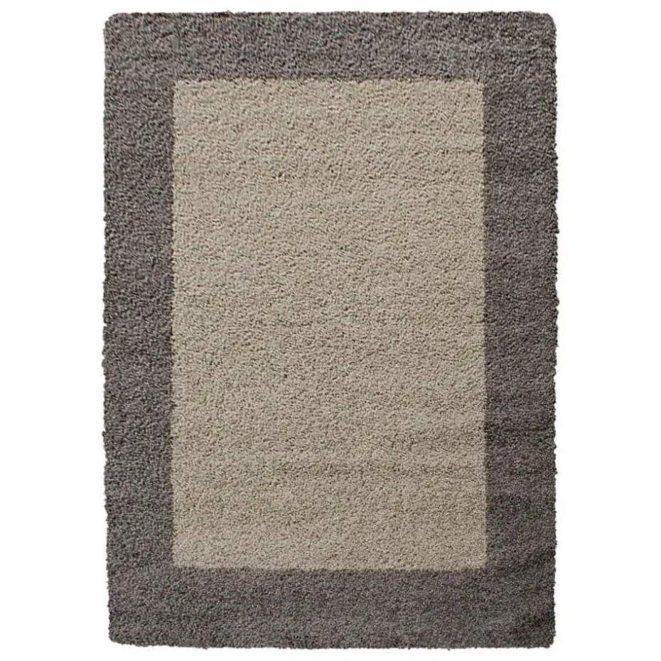 Basic Shaggy Kader vloerkleed Taupe Hoogpolig - 300x400 CM
