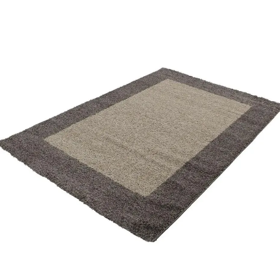 Basic Shaggy Kader vloerkleed Taupe Hoogpolig - 300x400 CM