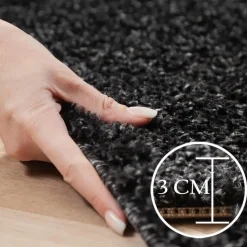 Basic Shaggy vloerkleed Antraciet Hoogpolig - 200x290 CM