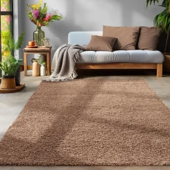 Basic Shaggy vloerkleed Caramel Hoogpolig - 200x290 CM