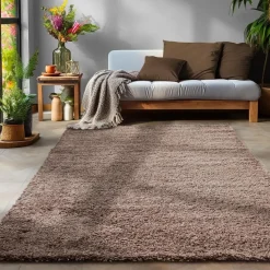 Basic Shaggy vloerkleed Taupe Hoogpolig - 120x170 CM