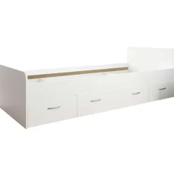Bed Barko 90x200 met 3 lades - wit