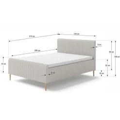 Bed Lieke - ecru - 140x200 cm