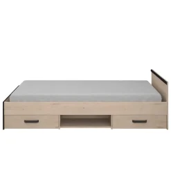 Bed Natan incl. lades - eiken/zwart - 90x200 cm