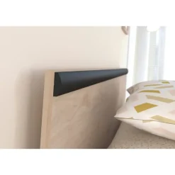 Bed Natan incl. lades - eiken/zwart - 90x200 cm