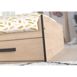 Bed Natan incl. lades - eiken/zwart - 90x200 cm