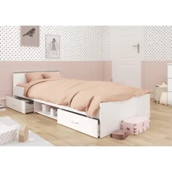 Bed Natan incl. lades - wit - 90x200 cm