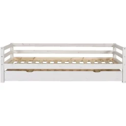 Bed Ties met bedlade - whitewash - 90x200 cm