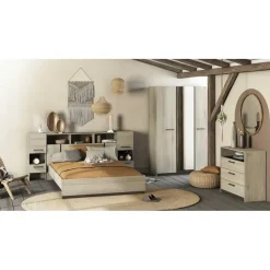 Bed Waylon 160 x 200 cm-Kronberg eik/Waterford eik