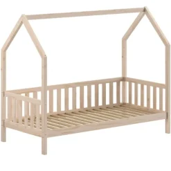 Bedhuisje Home - 90x200 cm - met hekje - wit dennenhout