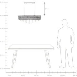 BELELLE - Kroonluchter - Zilver - Ijzer