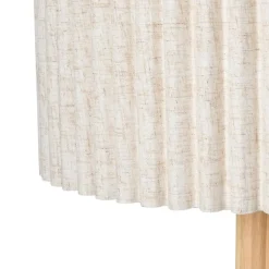 BELESSA - Staande lamp - Lichtbeige - Linnen/Rubberhout