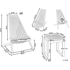 BELLANO - Balkonset - Lichthout - Acaciahout