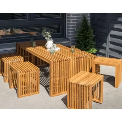 BELLANO - Tuinset 6-zits - Lichthout - Acaciahout